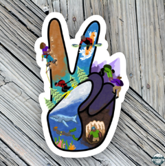 Peace Sign Outdoor Activities Sticker