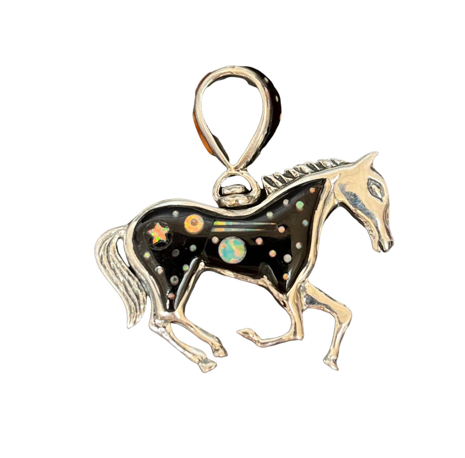 Horse Inlay Pendant- Day and Night