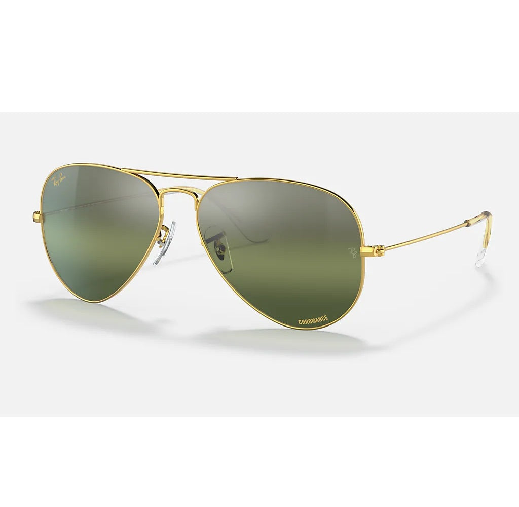 Ray-Ban Aviator 3025 112/19 Green Flash Mirror Sunglasses - US