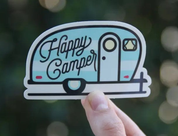 Happy Camper (Blue) Sticker