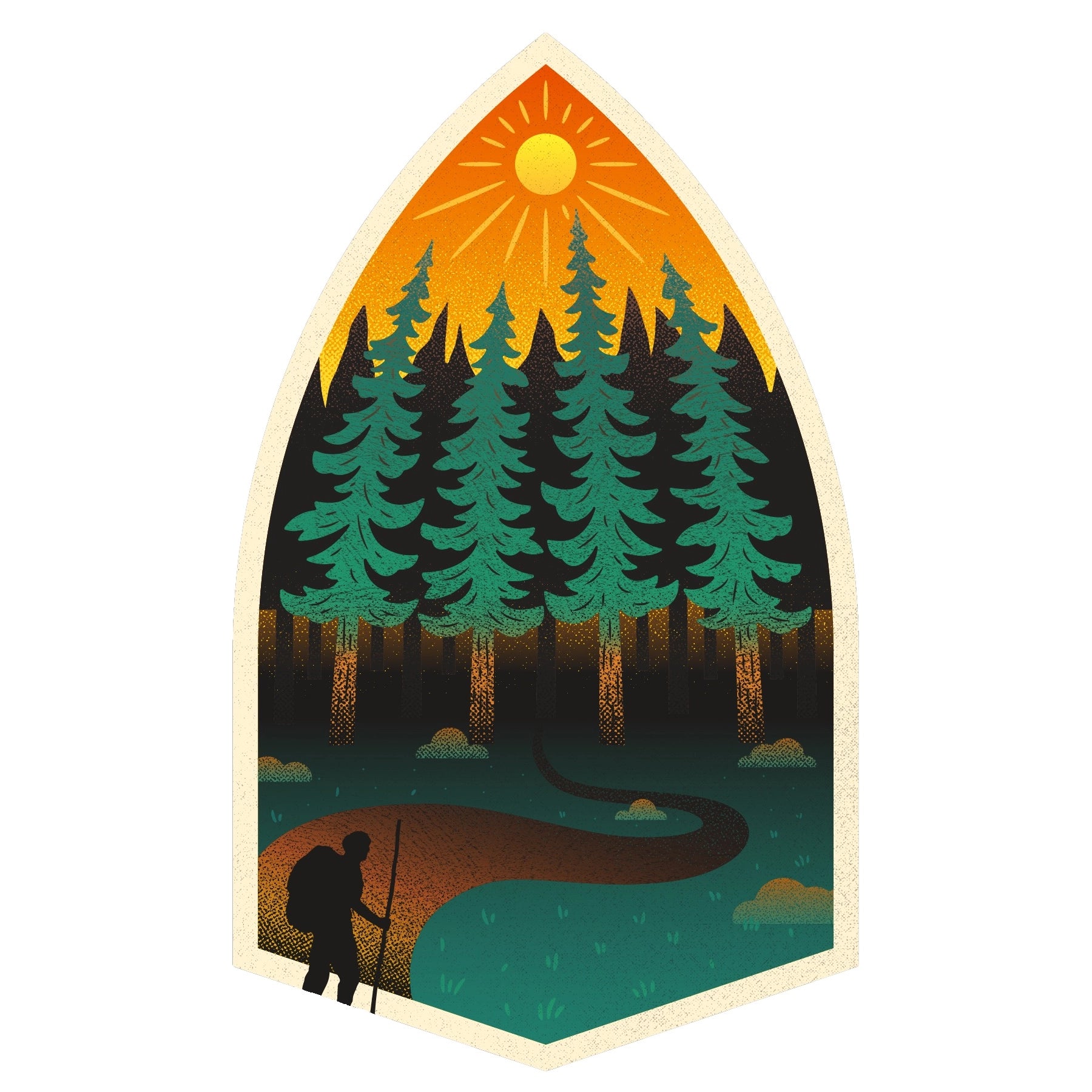 Among The Pines Hiking stickers - Nature Decals