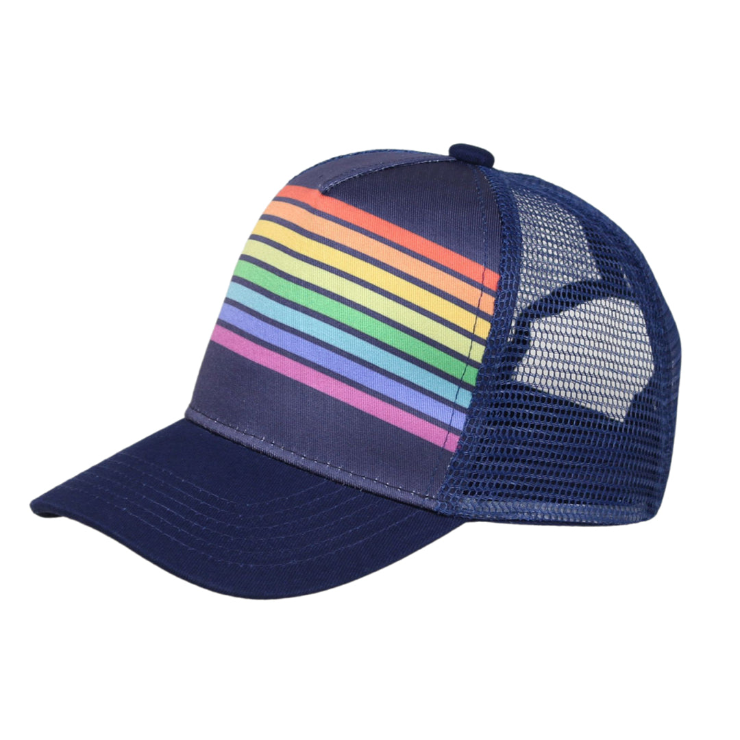 Blue Rainbow Toddler Trucker Hat