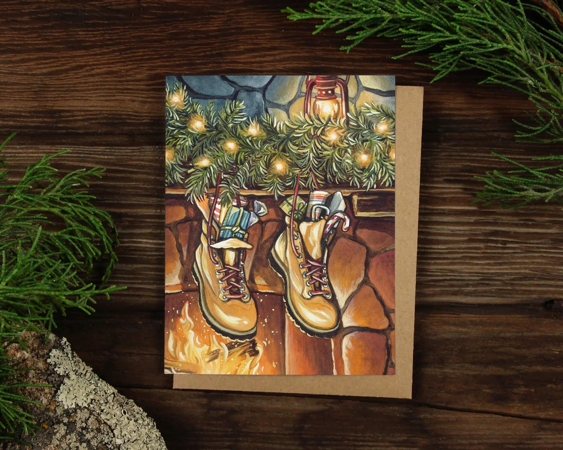 Hiker's Christmas Greeting Card