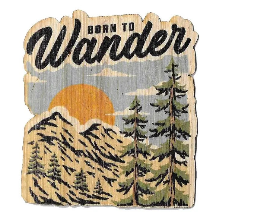 Born to Wander - Bamboo Wood Sticker