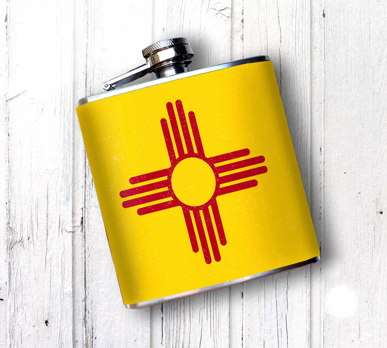 New Mexico State Flag Zia Flask