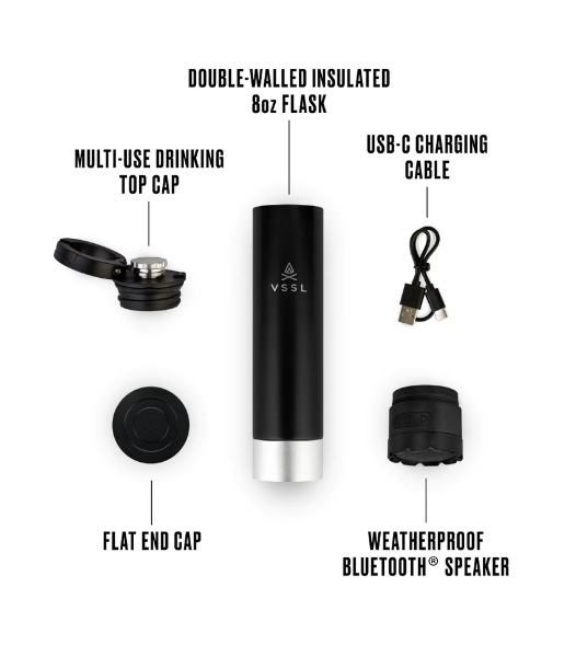 VSSL Insulated Flask with Bluetooth Speaker