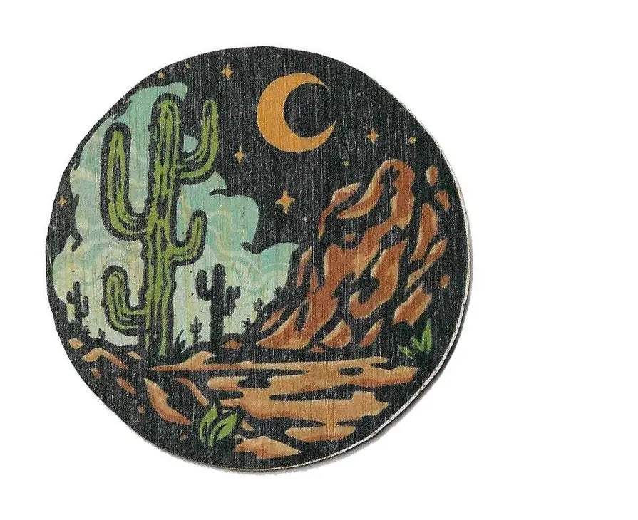 Cactus County - Bamboo Wood Sticker