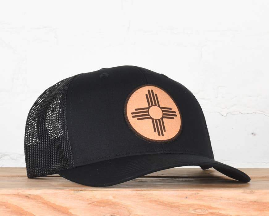 New Mexico Sun Leather Patch Snapback