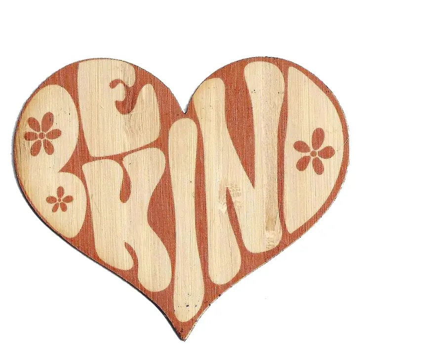 Be Kind Heart - Bamboo Wood Sticker